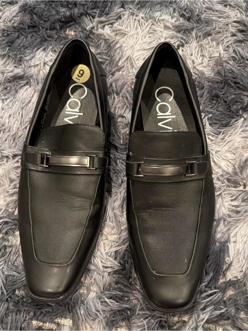 Calvin Klein Black Men's Slip-On Loafers with Metal Bit